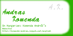 andras komenda business card